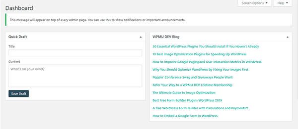 Screenshot of the new feed on the dashboard.