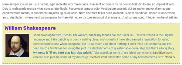 Author Bio Box example