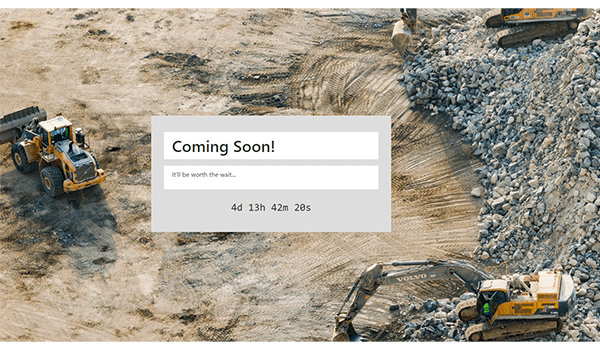 Screenshot of a custom coming soon page.