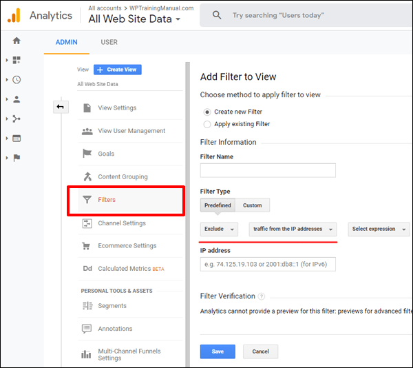 Exclude traffic from IP addresses.