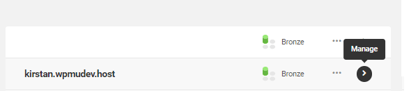The section of the hub where you can click to manage your site preferences.