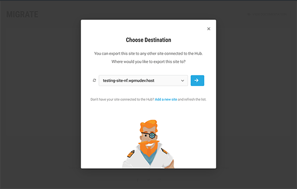 The destination screen.