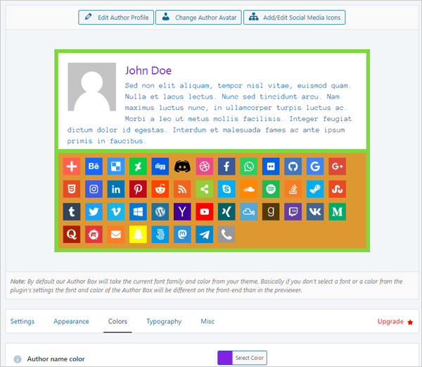 Simple Author Box Live Preview Feature