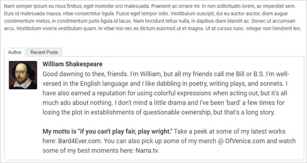 Starbox Author Bio Box Example.