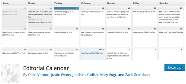 Editorial calendar.