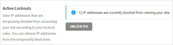 Defender - Firewall - IP Banning - Active lockouts.