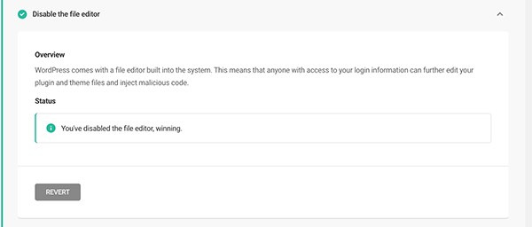Disabled file editor.