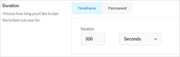 Login lockout duration.