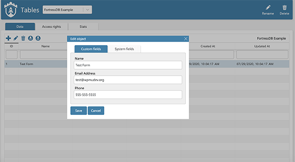 Where you can edit information on an object.