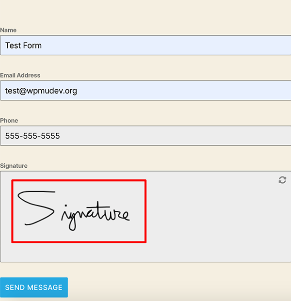 Where a user can sign and submit a form.