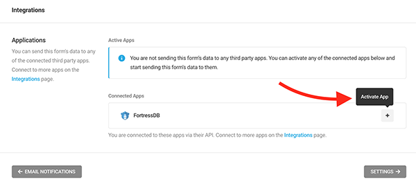 Where you’ll activate the app.