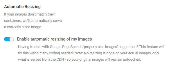 Screenshot of the automatic resizing option.