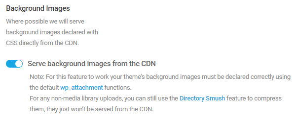 Screenshot of the background images option.