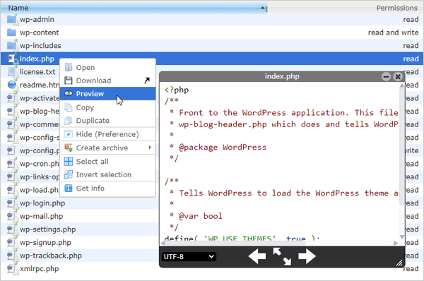 Preview files inside File Manager
