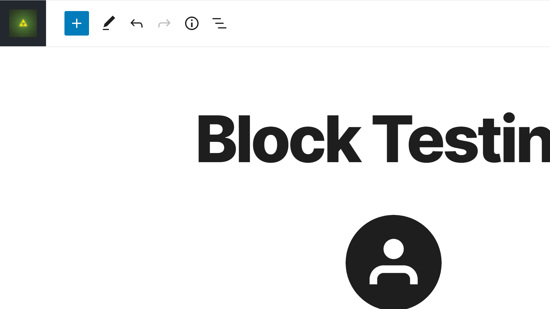 Testing the site icon button with fullscreen editing mode.