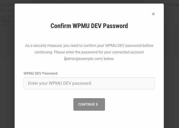 For increased security, Shipper now asks for a password confirmation before you continue with your migration