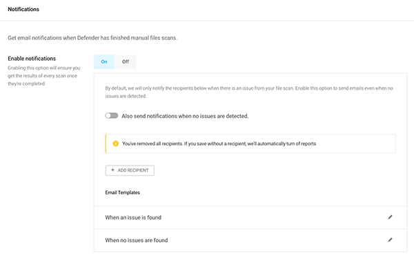 The Enable Notifications settings area.