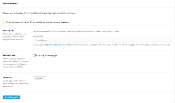 The Mask Login area.