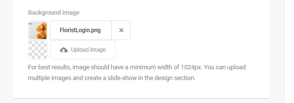 Screenshot of the background image upload.