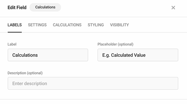 Calculations labels.