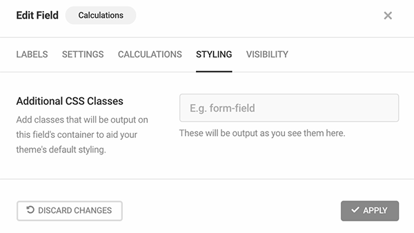 Additional CSS classes for calculations.