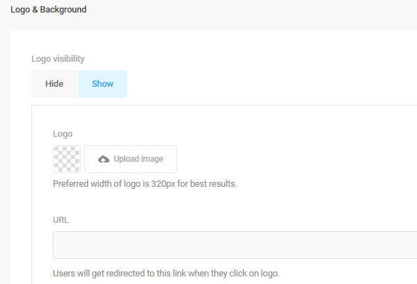 Screenshot of the logo option where you can upload your own image.