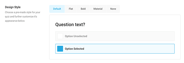 Design style for questions.