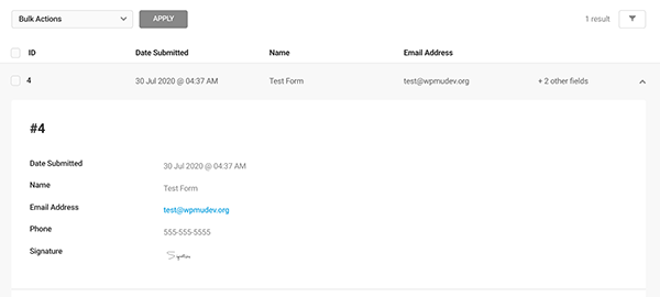 Detailed form information.