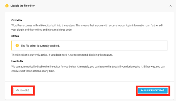 Disable the file editor.