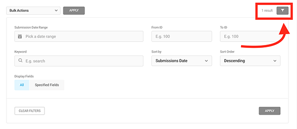 The filtered search icon.