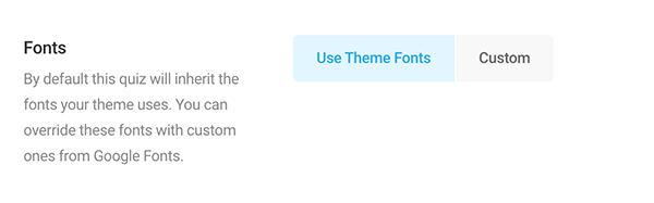 Choose quiz fonts.