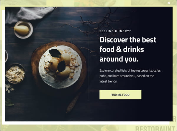 Hustle popup template: informational desktop
