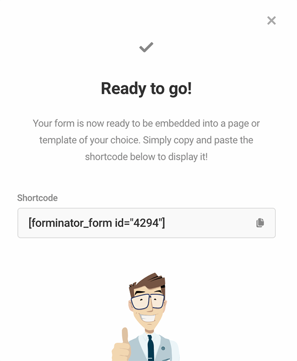 A look at Forminator's shortcode.