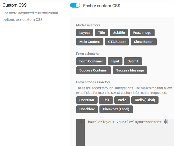Hustle Custom CSS