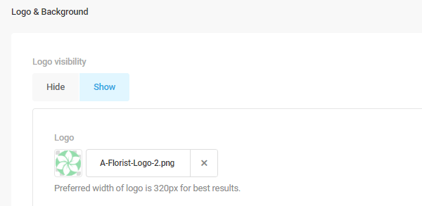Screenshot of the logo upload section.