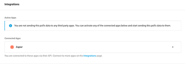 Where you add poll integrations.