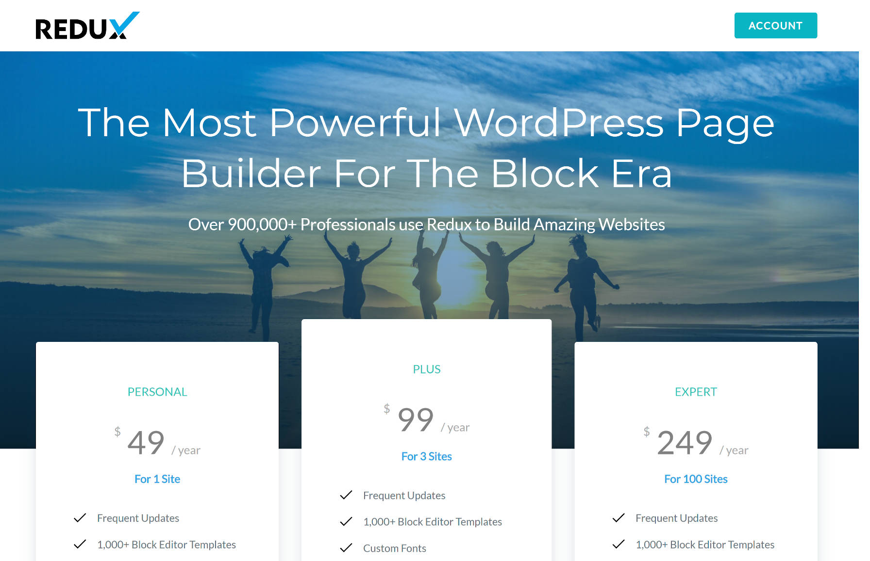 Screenshot of the pricing table from the Redux website.