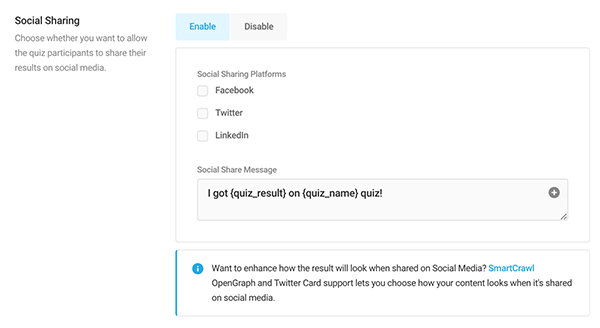 Social sharing options.