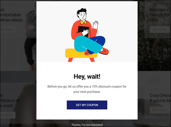 Hustle-Exit popup template