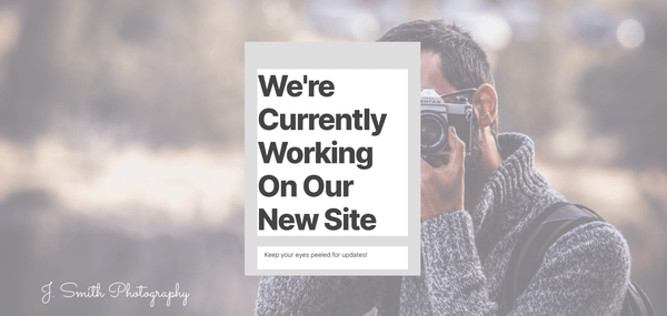 Screenshot of a custom login screen for J Smith photography