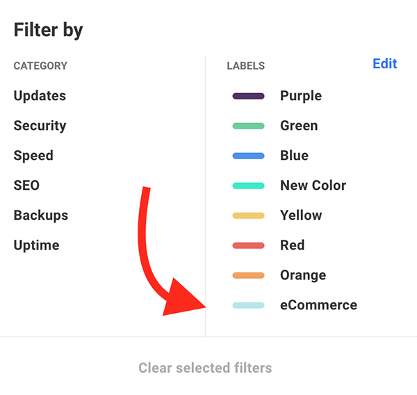 Example of labeling a label ecommerce.