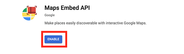 Where you'll enable Google maps.