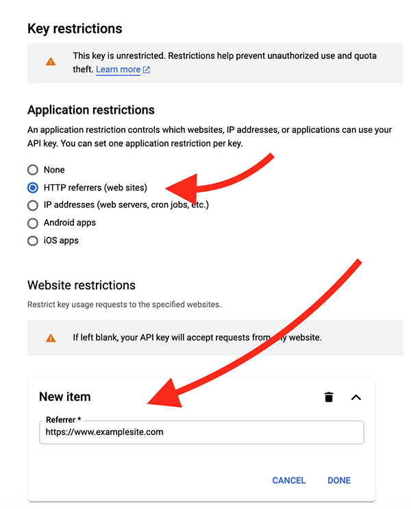 We'll you'll add website restrictions.