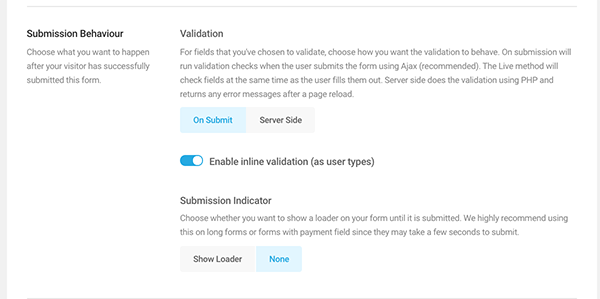 The submission behavior area.