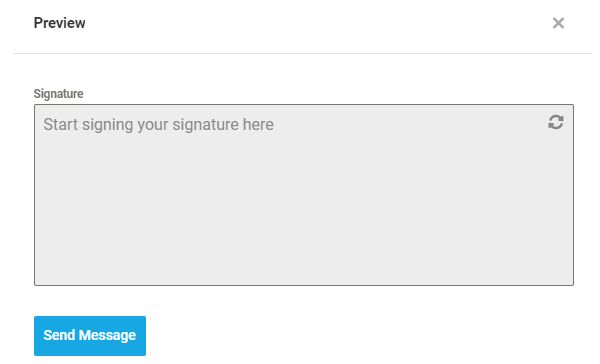Screenshot of the eSignature box