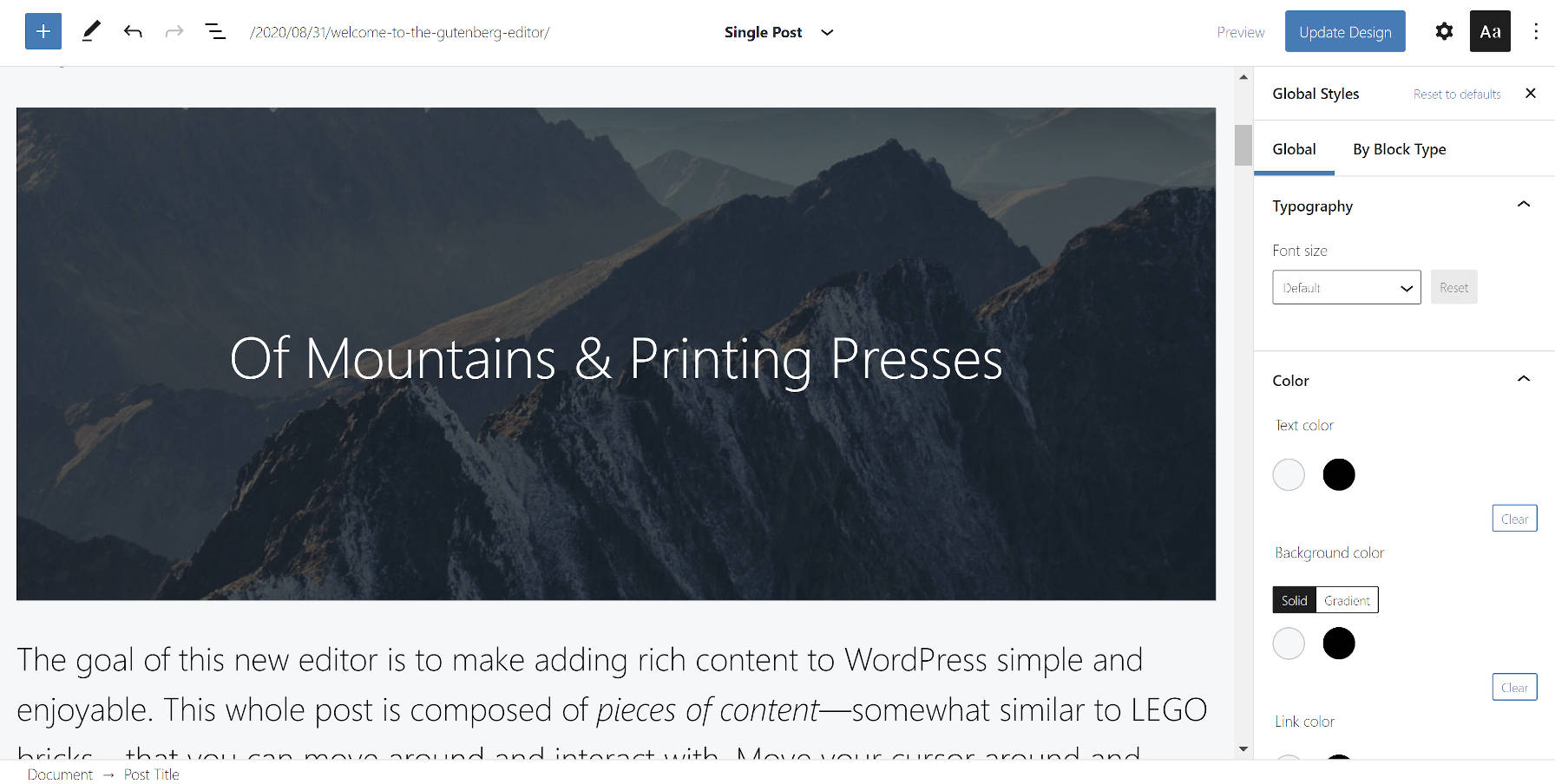 Using the Q theme in the site editor beta from the Gutenberg plugin.