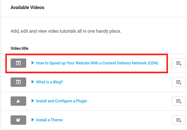 Where a new video is located.