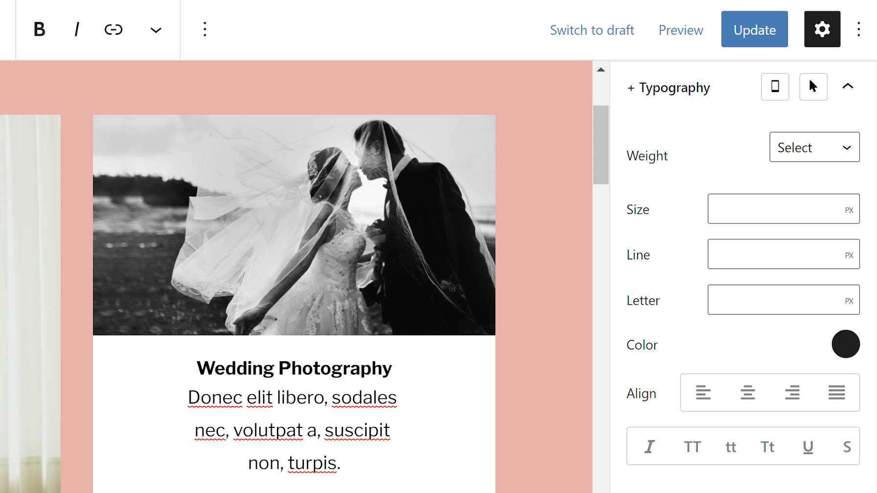 Updated block controls in the Editor Plus WordPress plugin.