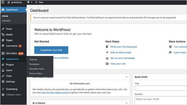 Experimental Full Site Editing Theme.