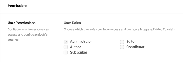 The permissions area.